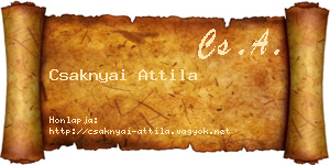 Csaknyai Attila névjegykártya